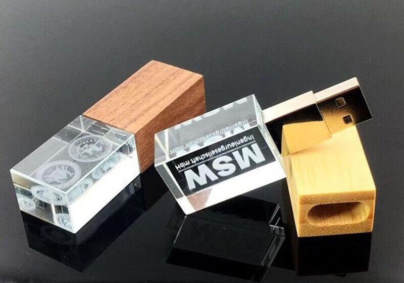 wood crystal USB flash drive