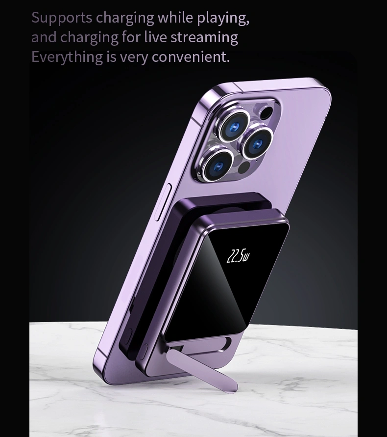 2025 New Arrivals 22.5W Magnetic Power Bank 10000Mah With Stand Portable Charger For iphone 16 Powerbank