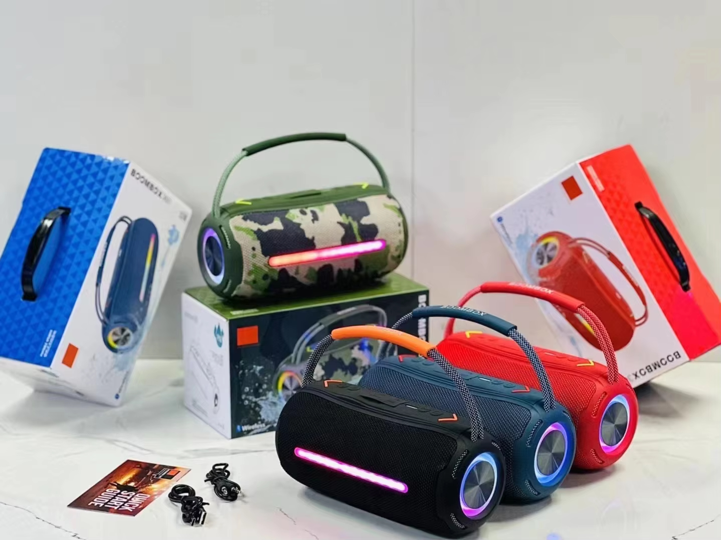 Boombox 360 LED Outdoor Portable Wireless Bluetooth Speaker