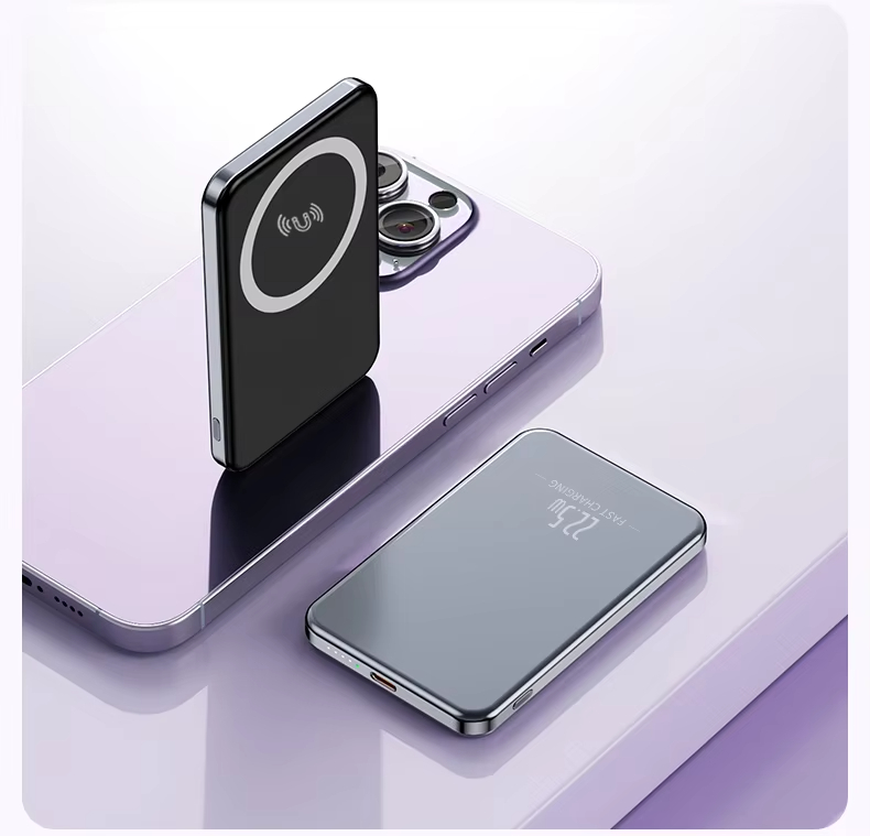 Light Thin Slim Design 5000mah Magnetic Wireless Power Bank Fast Charging PD20W