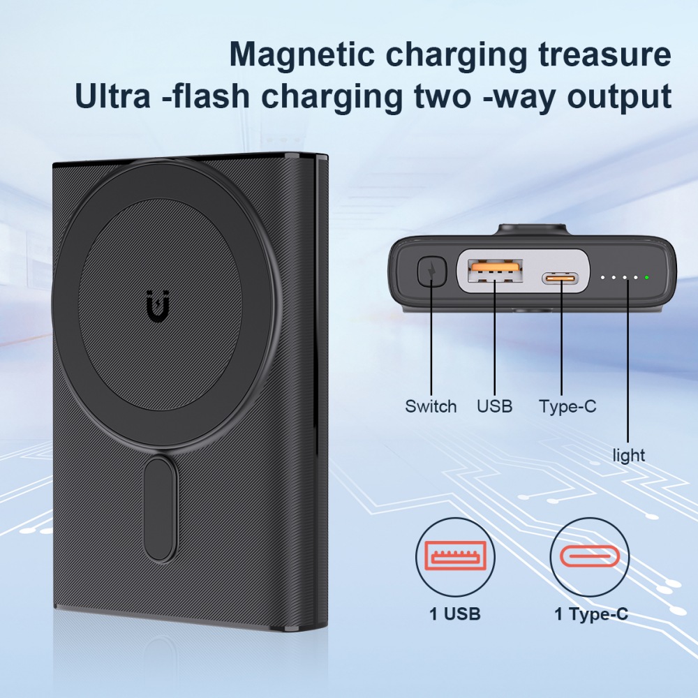 15W Magnetic Wireless Charging Power Bank 10000mAh PD 22.5W Phone Powerbank 10000 mAh