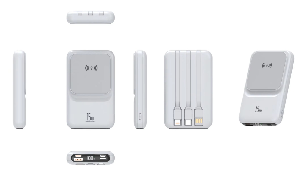 Mini Portable Charger 10000mah Powerbank Magnetic 15W Wireless fast Charging Power Bank with LED Display