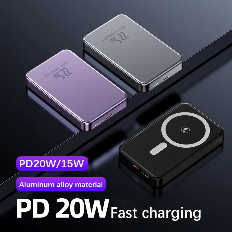 Light Thin Slim Design 10000mah Magnetic Wireless Power Bank Fast Charging PD20W