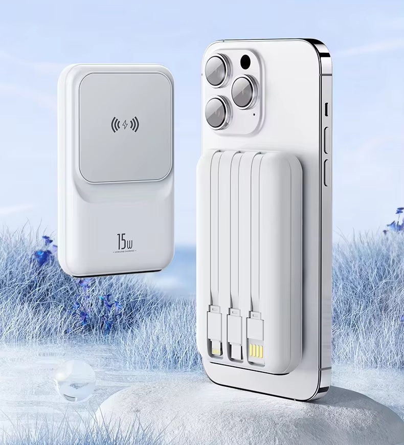 Mini Portable Charger 10000mah Powerbank Magnetic 15W Wireless fast Charging Power Bank with LED Display