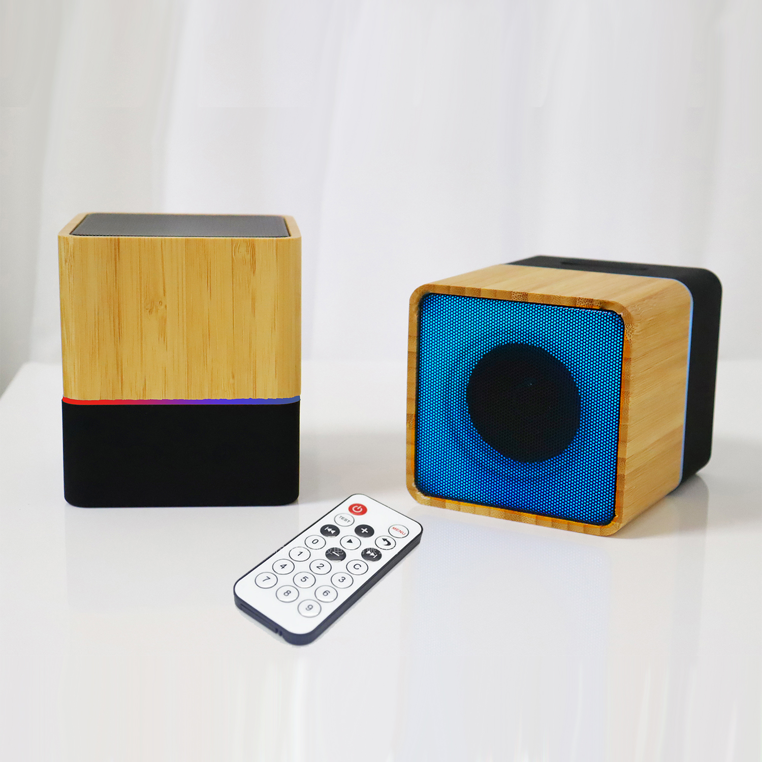 Portable bamboo Bluetooth Speaker Party RGB Audio Box