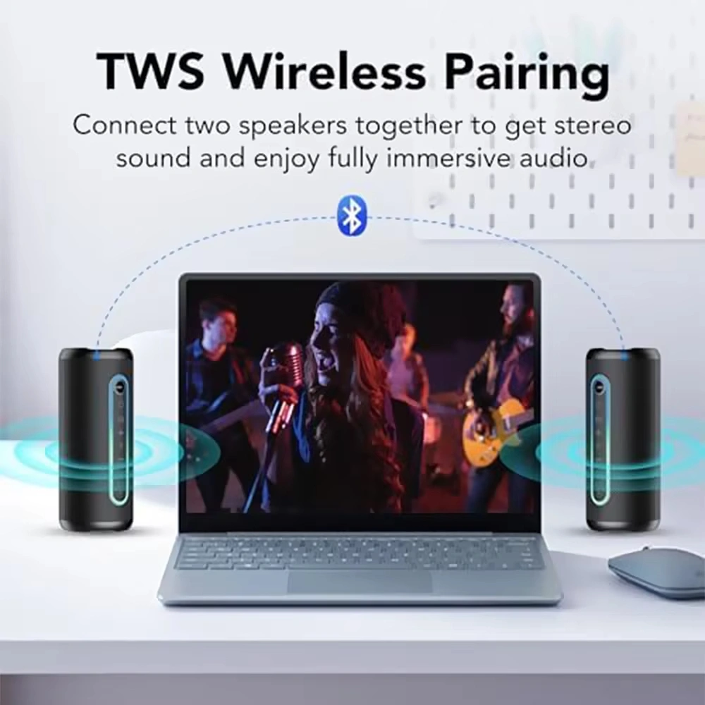 Boombox 360 LED Outdoor Portable Wireless Bluetooth Speaker