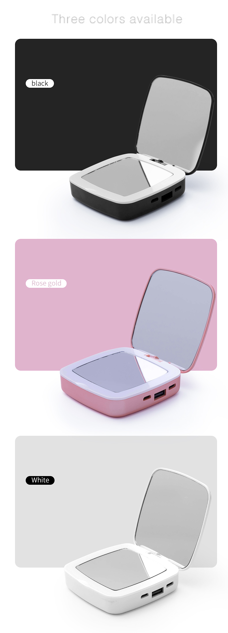 LED Make-up Mirror Powerbank
