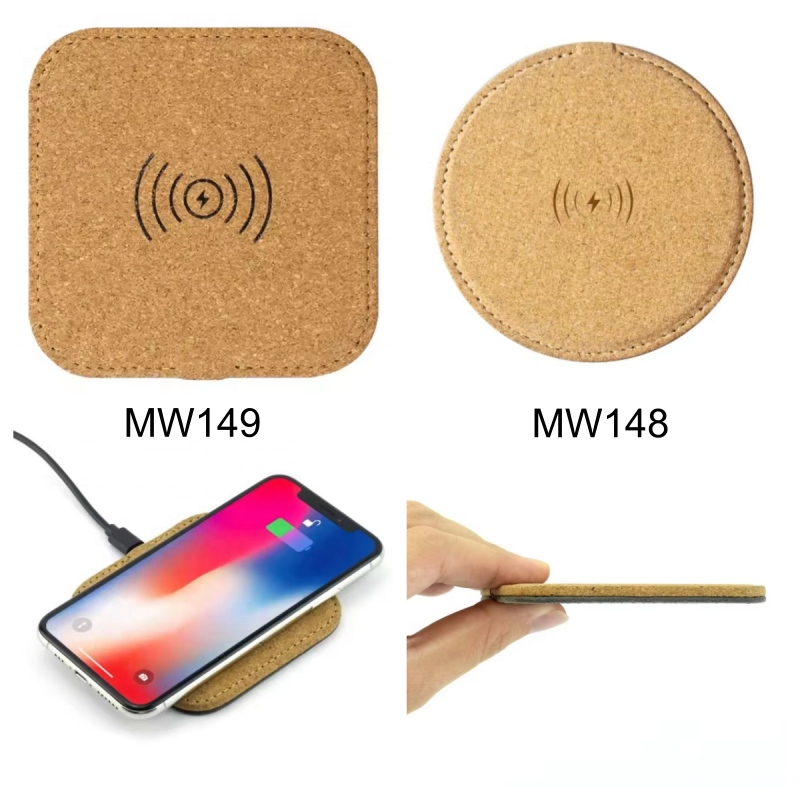 Cork Wireless Charger with Custom Logo Fast Charging for Mobile Phone