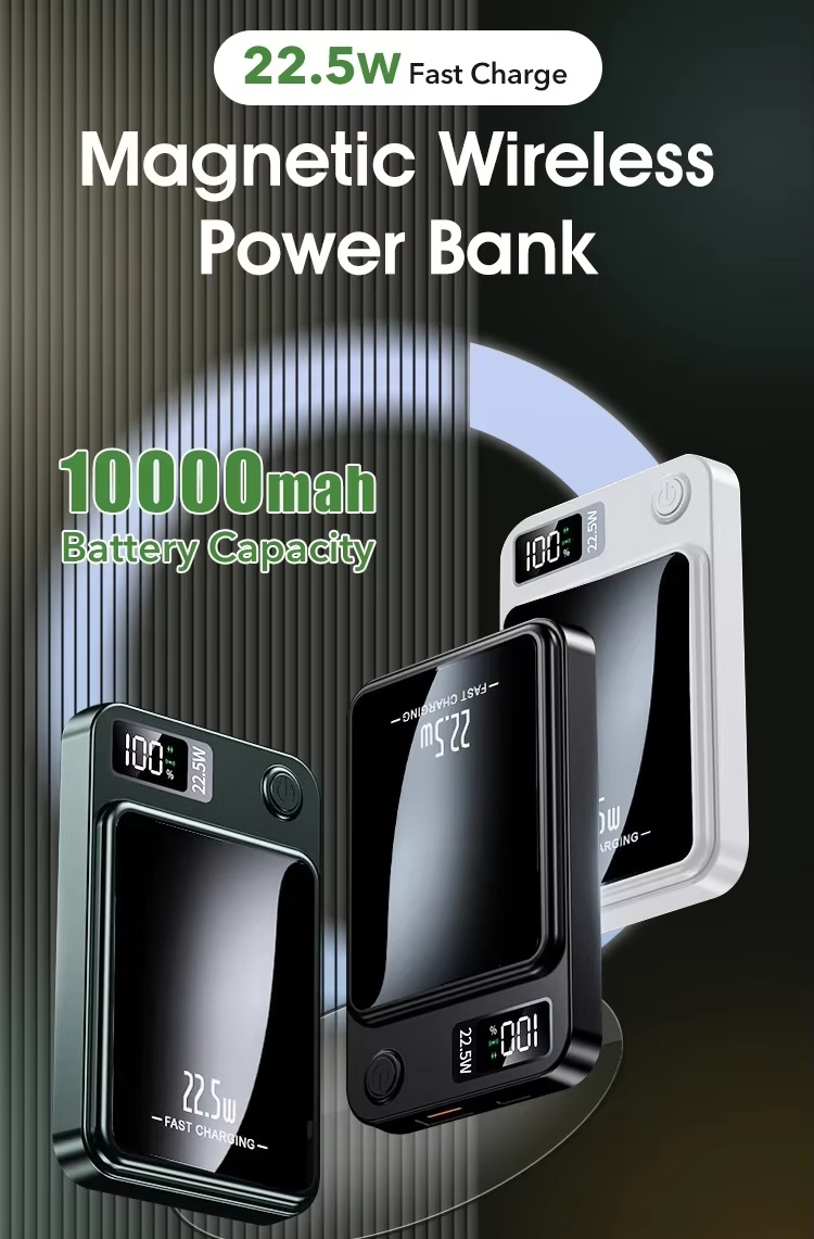 Mini Portable Charger Powerbank Magnetic Wireless Charging 15W Fast Charging Power Bank 10000mah