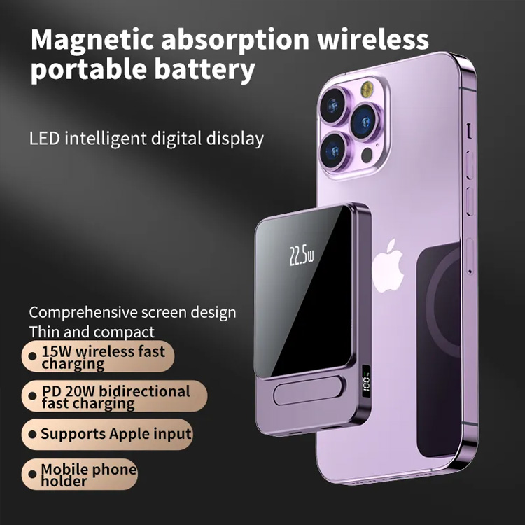2025 New Arrivals 22.5W Magnetic Power Bank 10000Mah With Stand Portable Charger For iphone 16 Powerbank
