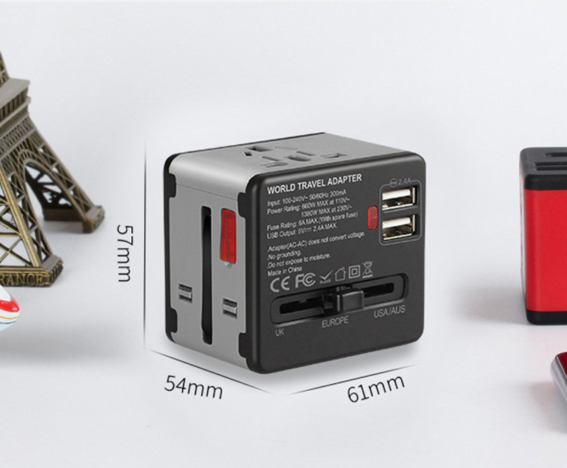 Travel wall plug adaptor