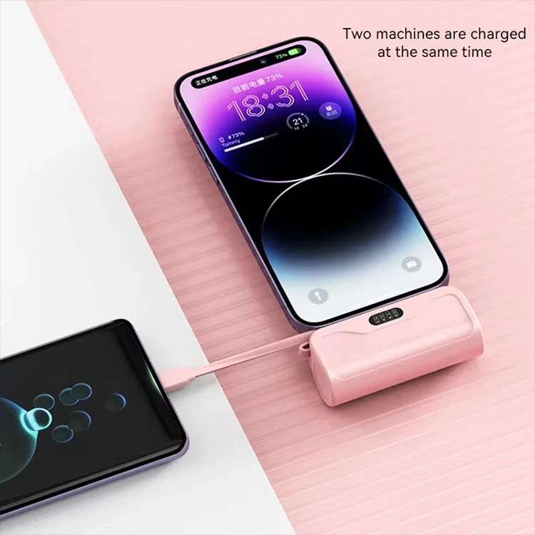 5000mAh Fast Mini Power Bank 2 IN 1 Mobile Phone Charger External Battery Power Bank Plug