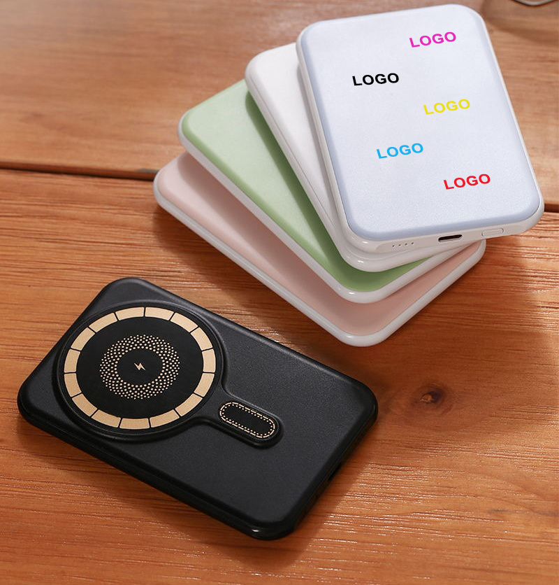 Ultra Slim Portable Mini Power Bank 5000mAh 15W Wireless Portable Power Bank Magnetic Powerbank