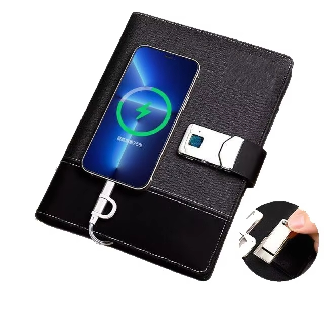 A5 Size Custom Wireless Charging Power Bank Diary Notebook Gift 8000mAh