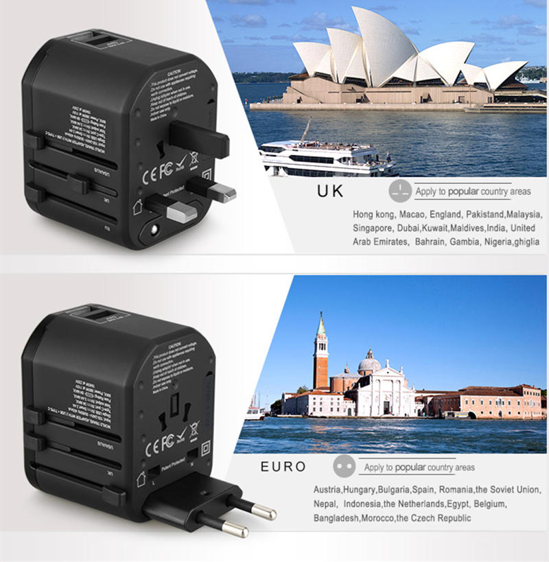 Travel wall plug adaptor