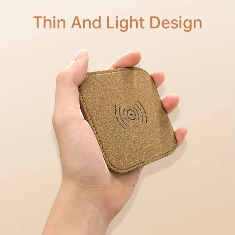 Cork Wireless Charger with Custom Logo Fast Charging for Mobile Phone