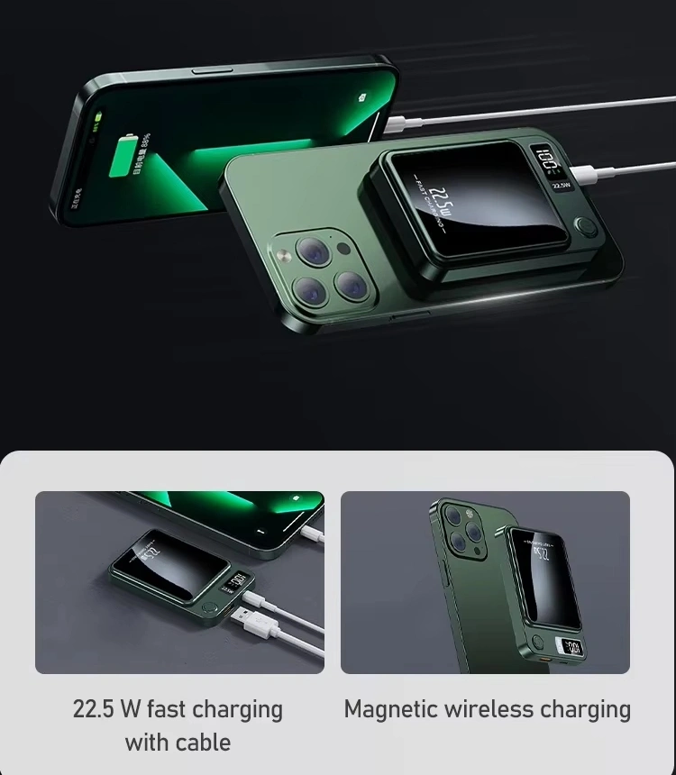 Mini Portable Charger Powerbank Magnetic Wireless Charging 15W Fast Charging Power Bank 10000mah