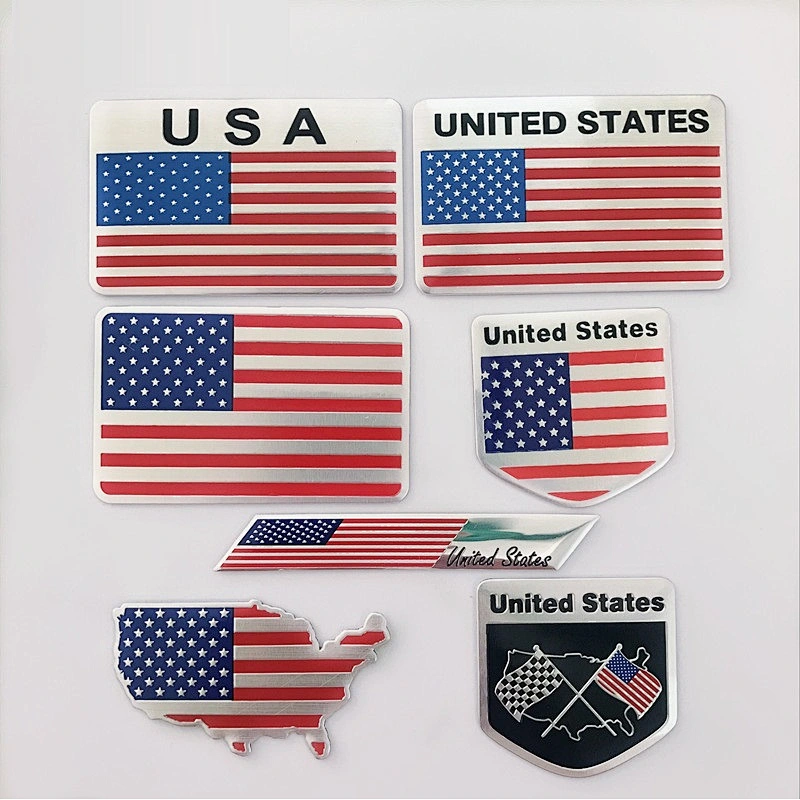 Customized country flag 3d auto body country flag  metal car stickers / labels / plates