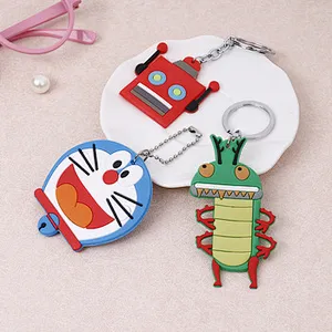 Customized low price gift promotion cartoon rubber stamp custom rubber logo key ring