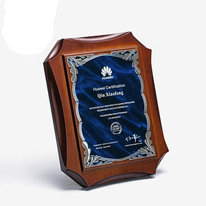 Personalized Customized Logo Printed MDF blank Metal/ Wood Award  Plaque For Certificate Of Authorization