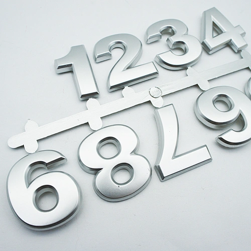 Waterproof customized metal letter  3d logo/chrome letters & number sign used outdoor digital sticker sale for car