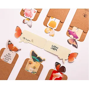 custom fancy handmade printing cute art 3d vintage cartoon logo characters design page corner folds paper clip bookmark gift
