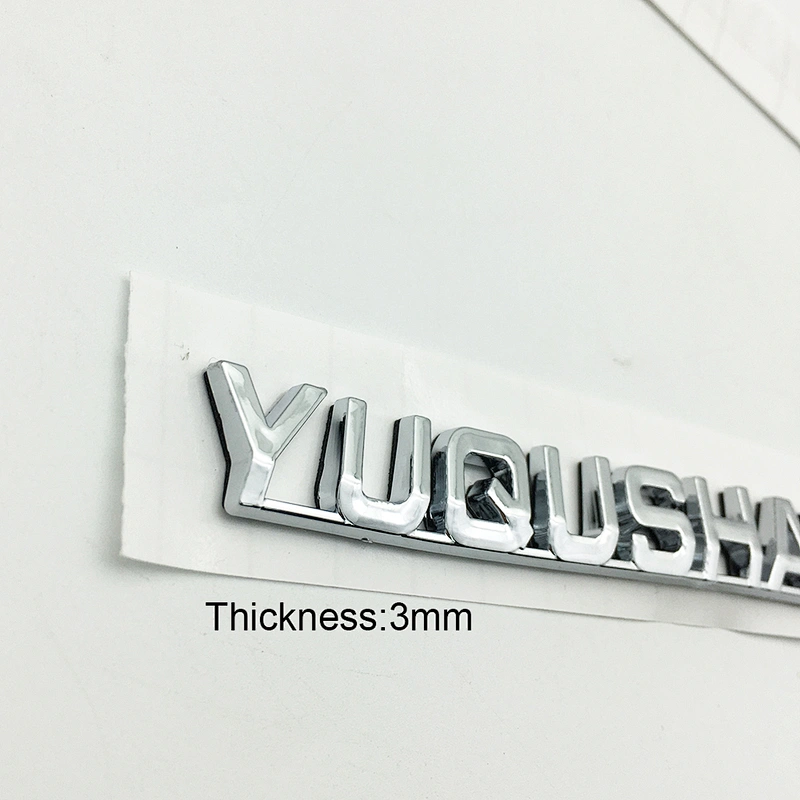 Custom Car Chrome Plastic letter 3D Number Emblem Sticker