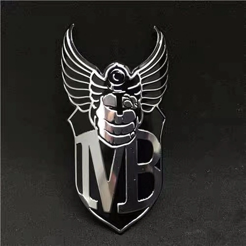 custom design High Quality brand logo model 3m adhesive 3d embossed metal bike head tube badge sticker label