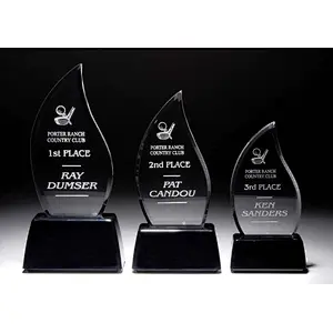 Clear plastic trophy customized shape transparent acrylic trophy as badge of honor
