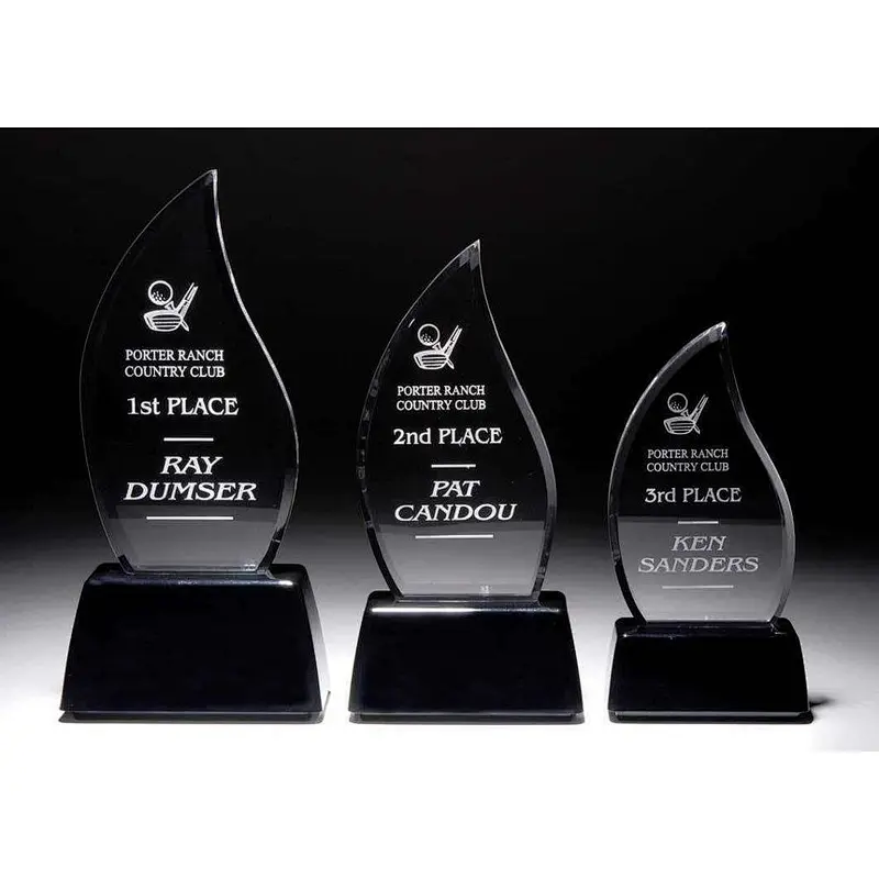 Clear plastic trophy customized shape transparent acrylic trophy as badge of honor