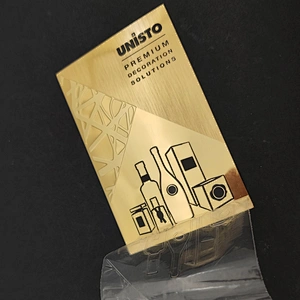 Accept custom logo embossed metal label brand perfume stickers designed for custom stickers