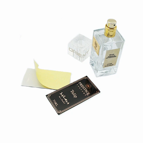 Customized Logo Metal Perfume Private Bottle Label Embossed Aluminum Perfume Stickers