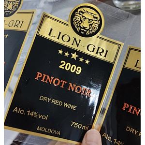 Custom printed stamping embossed metal drum label self-adhesive aluminum foil sticker