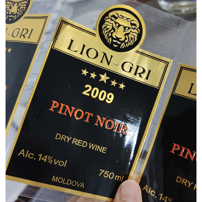Custom printed stamping embossed metal drum label self-adhesive aluminum foil sticker
