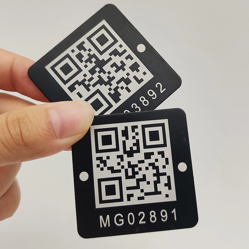 Sell high quality metal aluminum barcode label qr code serial number label for custom label