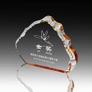Clear plastic trophy customized shape transparent acrylic trophy as badge of honor