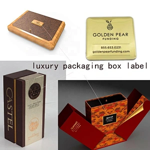 aluminum emblem cosmetic label sticker Metal label  packing private label