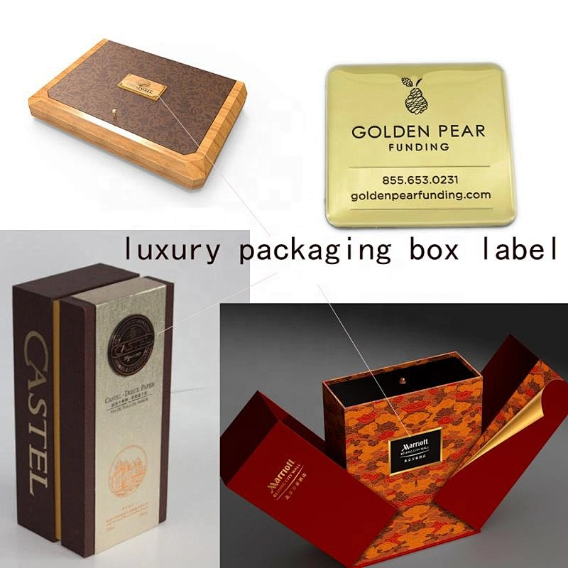 aluminum emblem cosmetic label sticker Metal label  packing private label