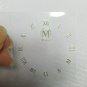 custom printing clear electroforming metal brand logo nickel stickers for watch dials