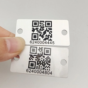 Sell high quality metal aluminum barcode label qr code serial number label for custom label