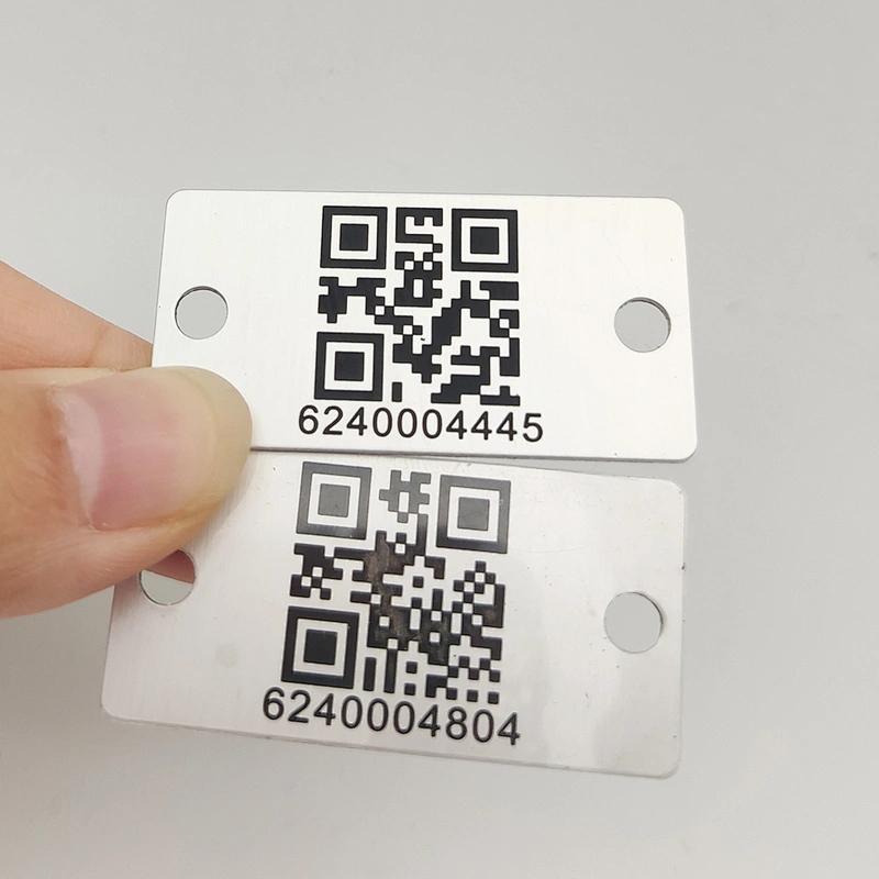 Sell high quality metal aluminum barcode label qr code serial number label for custom label