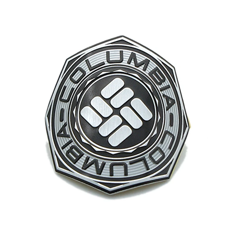 custom design High Quality brand logo model 3m adhesive 3d embossed metal bike head tube badge sticker label