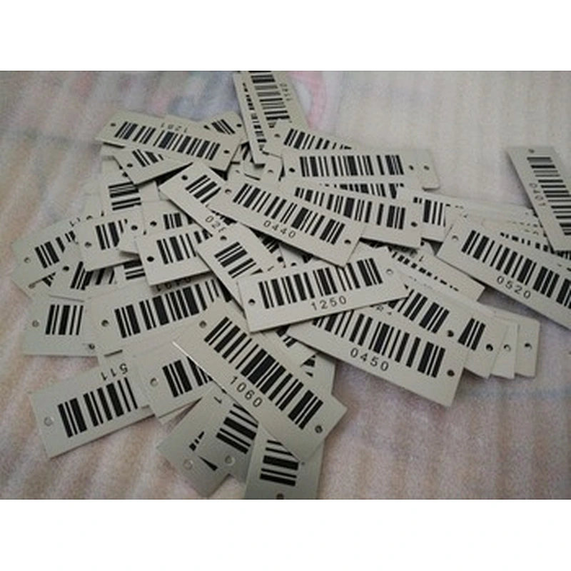 prototype tagging printed metal aluminium asset tag metal aluminium barcode labels for custom label