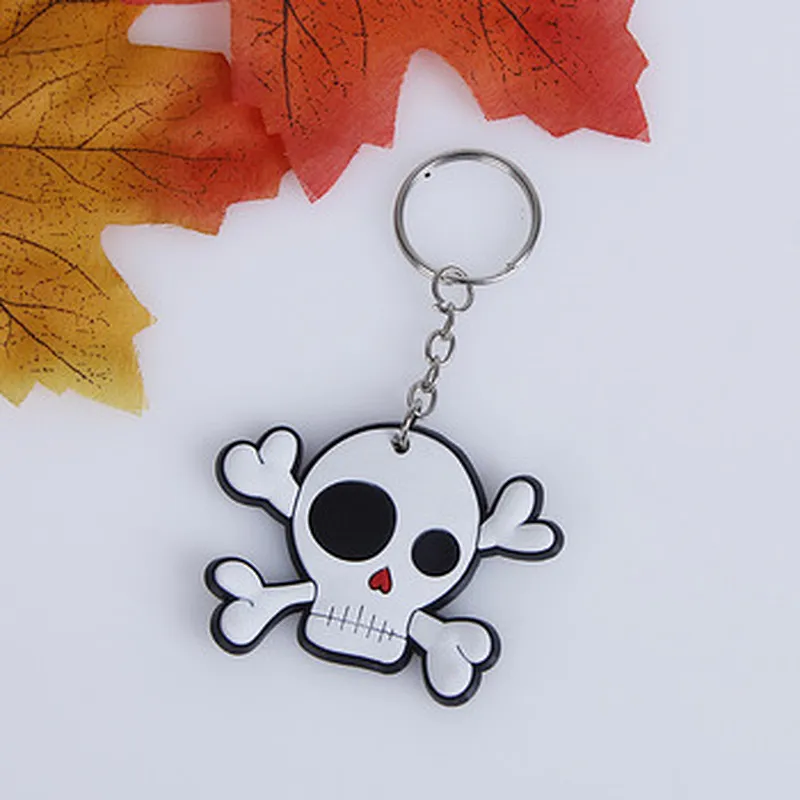 Customized low price gift promotion cartoon rubber stamp custom rubber logo key ring