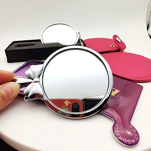 custom high quality handy make up personalized handheld mirror cosmetic