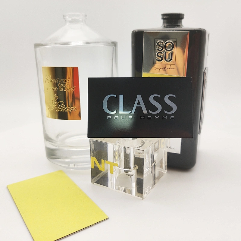 Custom Design lovely lady perfume deals perfume bottle metal label for custom sticker