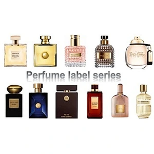 Hot selling custom design metallic gold perfume bottles label stickers