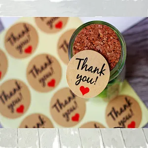Custom paper printing label thank you 3d adhesive logo stickers