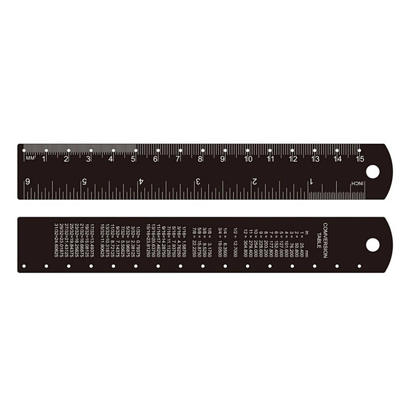 12inch /6inch 30cm/15cm Straight laser etched black Stainless steel/aluminum metal ruler