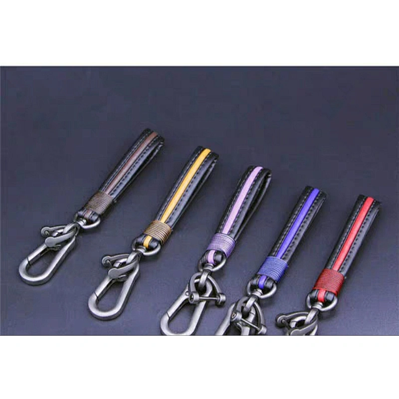 Promote gifts high-grade business metal leather key rings for customized key rings